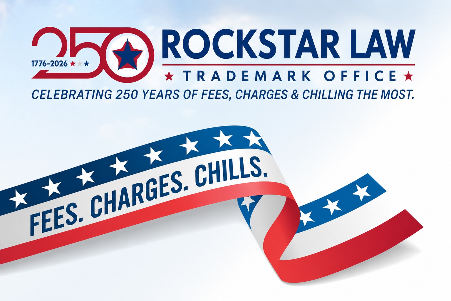The America250 USPTO logo above a red, white and blue ribbon